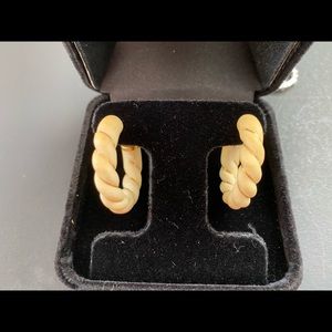 VINTAGE ivory hoop earrings